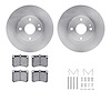 6512-55010 Brake Rotors w/5000 Advanced Brake Pads Kit with Hardware, 1990-2003 Ford/Lincoln/Mercury/Mazda, Position: Front - image 1