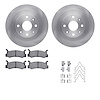6512-55013 Brake Rotors w/5000 Advanced Brake Pads Kit with Hardware, 1992-1995 Ford/Lincoln/Mercury/Mazda, Position: Rear - image 1