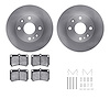 6512-55022 Brake Rotors w/5000 Advanced Brake Pads Kit with Hardware, 1994-1997 Ford/Lincoln/Mercury/Mazda, Position: Front - image 1