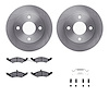 6512-55030 Brake Rotors w/5000 Advanced Brake Pads Kit with Hardware, 1983-1983 Ford/Lincoln/Mercury/Mazda, Position: Front - image 1