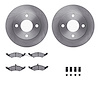 6512-55031 Brake Rotors w/5000 Advanced Brake Pads Kit with Hardware, 1983-1994 Ford/Lincoln/Mercury/Mazda, Position: Front - image 1