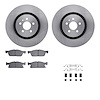 6512-55032 Brake Rotors w/5000 Advanced Brake Pads Kit with Hardware, 2015-2020 Ford/Lincoln/Mercury/Mazda, Position: Front - image 1