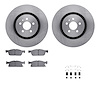6512-55033 Brake Rotors w/5000 Advanced Brake Pads Kit with Hardware, 2017-2020 Ford/Lincoln/Mercury/Mazda, Position: Front - image 1