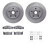 6512-55043 Brake Rotors w/5000 Advanced Brake Pads Kit with Hardware, 1970-1972 Ford/Lincoln/Mercury/Mazda, Position: Front - image 1