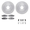 6512-55046 Brake Rotors w/5000 Advanced Brake Pads Kit with Hardware, 2003-2005 Ford/Lincoln/Mercury/Mazda, Position: Front - image 1