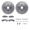 6512-55049 Brake Rotors w/5000 Advanced Brake Pads Kit with Hardware, 1974-1980 Ford/Lincoln/Mercury/Mazda, Position: Front - image 1