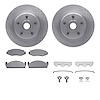 6512-55055 Brake Rotors w/5000 Advanced Brake Pads Kit with Hardware, 1974-1980 Ford/Lincoln/Mercury/Mazda, Position: Front - image 1