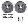 6512-55058 Brake Rotors w/5000 Advanced Brake Pads Kit with Hardware, 1978-1978 Ford/Lincoln/Mercury/Mazda, Position: Front - image 1