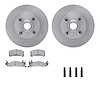 6512-55062 Brake Rotors w/5000 Advanced Brake Pads Kit with Hardware, 1982-1993 Ford/Lincoln/Mercury/Mazda, Position: Front - image 1