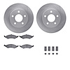 6512-55082 Brake Rotors w/5000 Advanced Brake Pads Kit with Hardware, 1986-1988 Ford/Lincoln/Mercury/Mazda, Position: Front - image 1