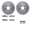6512-55093 Brake Rotors w/5000 Advanced Brake Pads Kit with Hardware, 1986-1992 Ford/Lincoln/Mercury/Mazda, Position: Front - image 1
