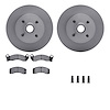6512-55108 Brake Rotors w/5000 Advanced Brake Pads Kit with Hardware, 1987-1993 Ford/Lincoln/Mercury/Mazda, Position: Front - image 1