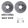 6512-55117 Brake Rotors w/5000 Advanced Brake Pads Kit with Hardware, 1970-1971 Ford/Lincoln/Mercury/Mazda, Position: Front - image 1