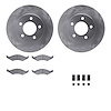 6512-55118 Brake Rotors w/5000 Advanced Brake Pads Kit with Hardware, 1991-1992 Ford/Lincoln/Mercury/Mazda, Position: Front - image 1