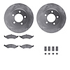 6512-55119 Brake Rotors w/5000 Advanced Brake Pads Kit with Hardware, 1991-1993 Ford/Lincoln/Mercury/Mazda, Position: Front - image 1