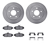 6512-55129 Brake Rotors w/5000 Advanced Brake Pads Kit with Hardware, 1990-1992 Ford/Lincoln/Mercury/Mazda, Position: Rear - image 1