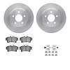 6512-55150 Brake Rotors w/5000 Advanced Brake Pads Kit with Hardware, 1994-2004 Ford/Lincoln/Mercury/Mazda, Position: Rear - image 1