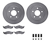 6512-55156 Brake Rotors w/5000 Advanced Brake Pads Kit with Hardware, 1991-1992 Ford/Lincoln/Mercury/Mazda, Position: Front - image 1