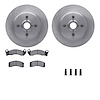 6512-55168 Brake Rotors w/5000 Advanced Brake Pads Kit with Hardware, 1993-1993 Ford/Lincoln/Mercury/Mazda, Position: Front - image 1