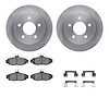 6512-55874 Brake Rotors w/5000 Advanced Brake Pads Kit with Hardware, 1991-1992 Ford/Lincoln/Mercury/Mazda, Position: Rear - image 1