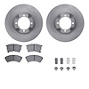 6512-56017 Brake Rotors w/5000 Advanced Brake Pads Kit with Hardware, 1987-1989 Ford/Lincoln/Mercury/Mazda, Position: Front - image 1