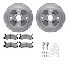 6512-56027 Brake Rotors w/5000 Advanced Brake Pads Kit with Hardware, 1987-1989 Ford/Lincoln/Mercury/Mazda, Position: Rear - image 1