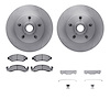 6512-56031 Brake Rotors w/5000 Advanced Brake Pads Kit with Hardware, 1974-1979 Ford/Lincoln/Mercury/Mazda, Position: Front - image 1