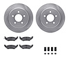 6512-56049 Brake Rotors w/5000 Advanced Brake Pads Kit with Hardware, 1992-1995 Ford/Lincoln/Mercury/Mazda, Position: Rear - image 1