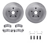 6512-56056 Brake Rotors w/5000 Advanced Brake Pads Kit with Hardware, 1990-1991 Ford/Lincoln/Mercury/Mazda, Position: Front - image 1