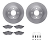 6512-56064 Brake Rotors w/5000 Advanced Brake Pads Kit with Hardware, 1995-2002 Ford/Lincoln/Mercury/Mazda, Position: Front - image 1