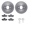 6512-56070 Brake Rotors w/5000 Advanced Brake Pads Kit with Hardware, 1995-2000 Ford/Lincoln/Mercury/Mazda, Position: Rear - image 1