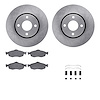 6512-56091 Brake Rotors w/5000 Advanced Brake Pads Kit with Hardware, 1998-2002 Ford/Lincoln/Mercury/Mazda, Position: Front - image 1