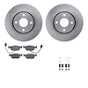 6512-56093 Brake Rotors w/5000 Advanced Brake Pads Kit with Hardware, 1999-2000 Ford/Lincoln/Mercury/Mazda, Position: Front - image 1