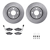 6512-56094 Brake Rotors w/5000 Advanced Brake Pads Kit with Hardware, 1998-2002 Ford/Lincoln/Mercury/Mazda, Position: Front - image 1