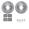 6512-56104 Brake Rotors w/5000 Advanced Brake Pads Kit with Hardware, 1970-1977 Ford/Lincoln/Mercury/Mazda, Position: Front - image 1