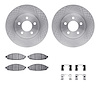 6512-56109 Brake Rotors w/5000 Advanced Brake Pads Kit with Hardware, 2003-2011 Ford/Lincoln/Mercury/Mazda, Position: Front - image 1