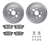 6512-58022 Brake Rotors w/5000 Advanced Brake Pads Kit with Hardware, 1986-1989 Acura/Honda, Position: Rear - image 1