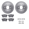 6512-58028 Brake Rotors w/5000 Advanced Brake Pads Kit with Hardware, 1987-1990 Acura/Honda, Position: Rear - image 1