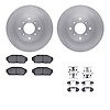 6512-58031 Brake Rotors w/5000 Advanced Brake Pads Kit with Hardware, 1987-1990 Acura/Honda, Position: Front - image 1