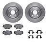 6512-58034 Brake Rotors w/5000 Advanced Brake Pads Kit with Hardware, 1997-2005 Acura/Honda, Position: Rear - image 1