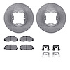 6512-58043 Brake Rotors w/5000 Advanced Brake Pads Kit with Hardware, 1992-1998 Acura/Honda, Position: Front - image 1