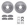 6512-58052 Brake Rotors w/5000 Advanced Brake Pads Kit with Hardware, 1993-1995 Acura/Honda, Position: Front - image 1