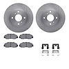 6512-58061 Brake Rotors w/5000 Advanced Brake Pads Kit with Hardware, 1998-1999 Acura/Honda, Position: Front - image 1