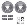 6512-58067 Brake Rotors w/5000 Advanced Brake Pads Kit with Hardware, 1997-2005 Acura/Honda, Position: Front - image 1