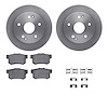 6512-58073 Brake Rotors w/5000 Advanced Brake Pads Kit with Hardware, 1996-1998 Acura/Honda, Position: Rear - image 1