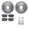 6512-58086 Brake Rotors w/5000 Advanced Brake Pads Kit with Hardware, 1999-2001 Acura/Honda, Position: Rear - image 1