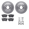 6512-58098 Brake Rotors w/5000 Advanced Brake Pads Kit with Hardware, 2002-2004 Acura/Honda, Position: Rear - image 1