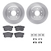 6512-58103 Brake Rotors w/5000 Advanced Brake Pads Kit with Hardware, 2003-2011 Acura/Honda, Position: Rear - image 1