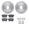 6512-58104 Brake Rotors w/5000 Advanced Brake Pads Kit with Hardware, 2004-2008 Acura/Honda, Position: Rear - image 1