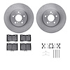 6512-58118 Brake Rotors w/5000 Advanced Brake Pads Kit with Hardware, 2005-2012 Acura/Honda, Position: Front - image 1